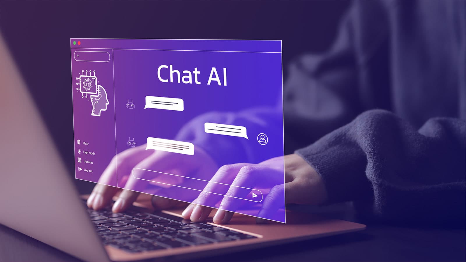 Convo AI conversational assistant on a violet gradient